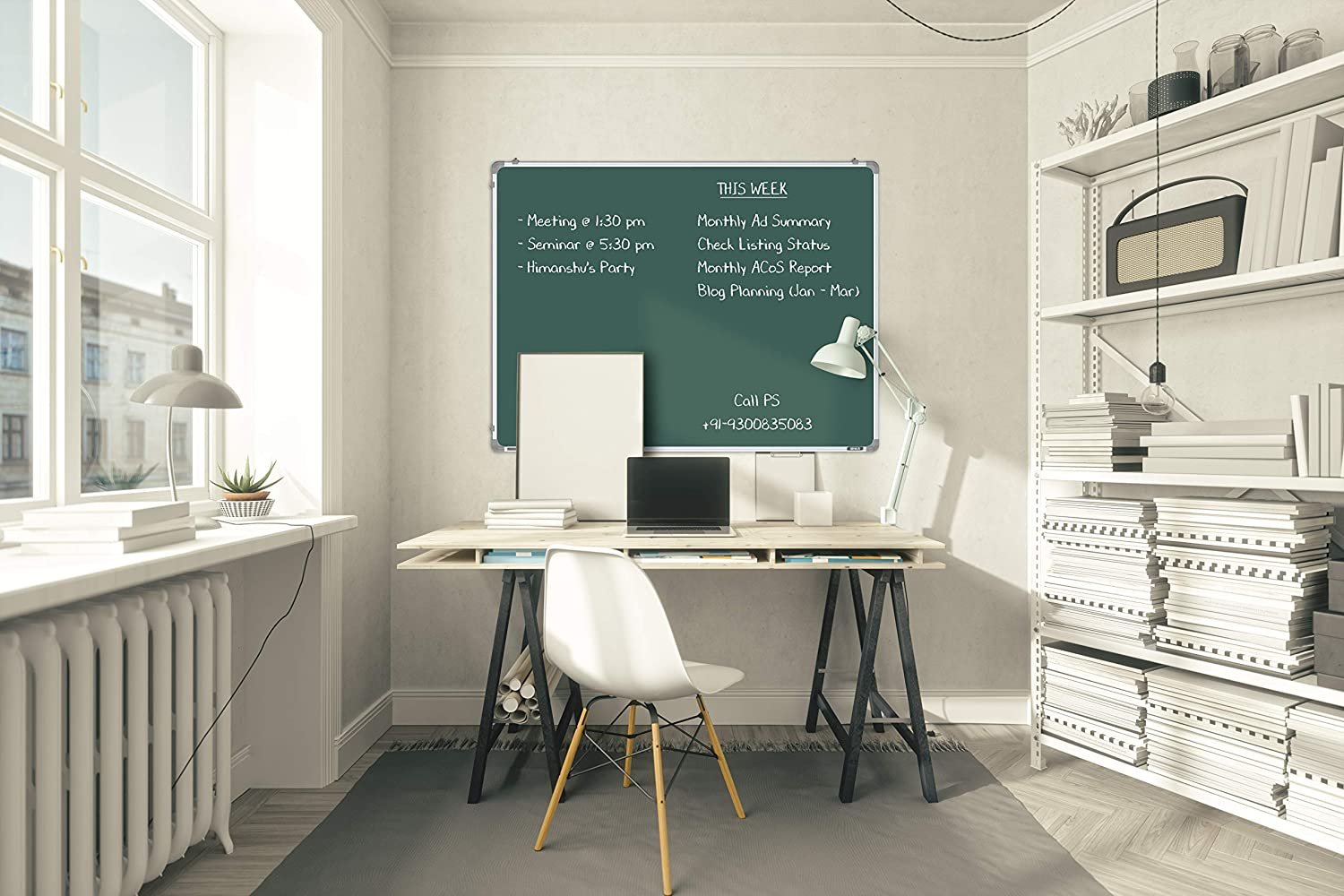 Pragati Systems® Genius Melamine (Non-Magnetic) Chalkboard for Kids, Home and School (GCHB90120), Lightweight Aluminium Frame, 3x4 Feet (Pack of 1) Pragati Systems® Genius Melamine (Non-Magnetic) Chalkboard for Kids, Home and School (GCHB90120), Lightweight Aluminium Frame, 3x4 Feet (Pack of 1)