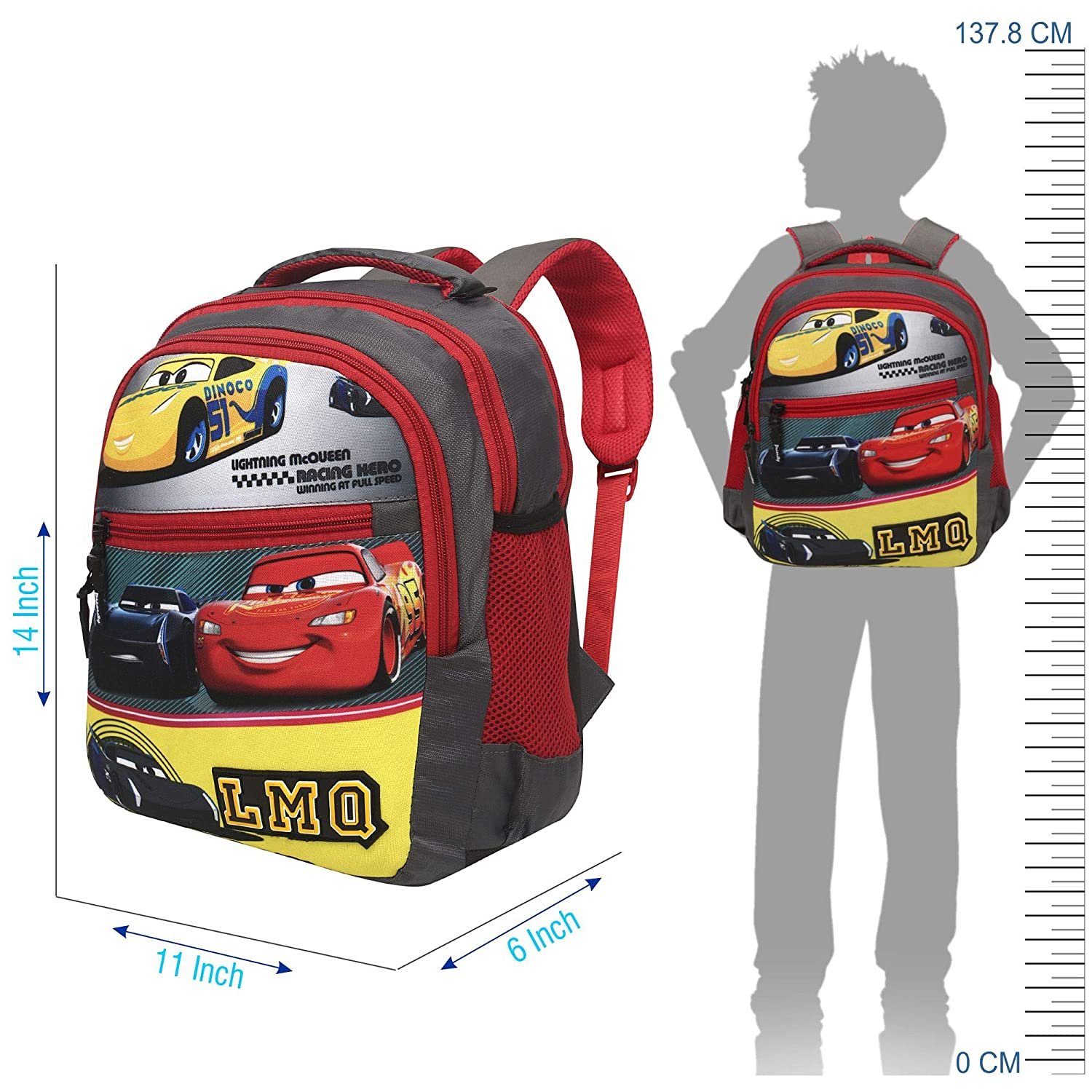 Priority Disney HD Pixar Car 25 litres Grey - Red Polyester Kid's School Bag Casual Backpack for Boys & Girls (Spike 21-24143) Priority Disney HD Pixar Car 25 litres Grey - Red Polyester Kid's School Bag Casual Backpack for Boys & Girls (Spike 21-24143)