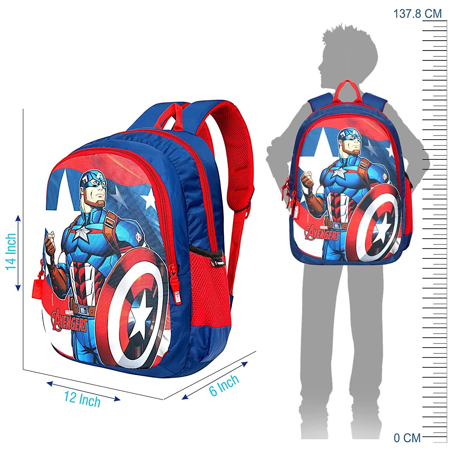 Priority Disney Marvel Captain America 25 Litres Blue Polyester School Bag Ideal For Boys & Girls (Rocket 013-B , 25846) Priority Disney Marvel Captain America 25 Litres Blue Polyester School Bag Ideal For Boys & Girls (Rocket 013-B , 25846)