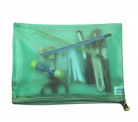 Posh 5 Pieces Transparent Pouch - Heavy-Duty Plastic Reinforced with Threads - Mesh Bag with Zipper Best for Organize Supplies (PO-A5-POUCH-5COLOUR)