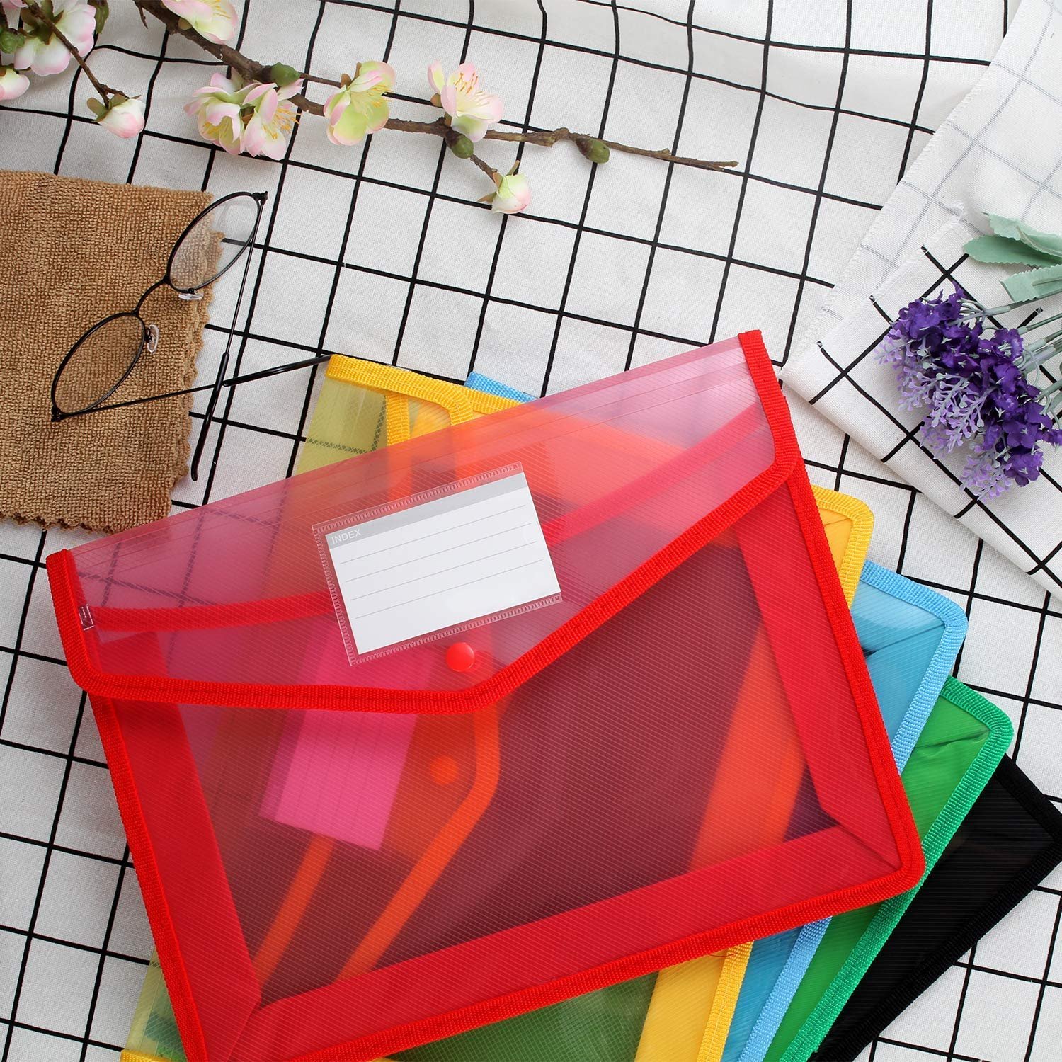 GreatDio® Envelope Folder,Transparent Poly-Plastic A4 Documents File Storage Bag with Snap Button Set of 5Certificate File HolderDocument Folder for Certificates A4LegalBag for Document GreatDio® Envelope Folder,Transparent Poly-Plastic A4 Documents File Storage Bag with Snap Button Set of 5Certificate File HolderDocument Folder for Certificates A4LegalBag for Document