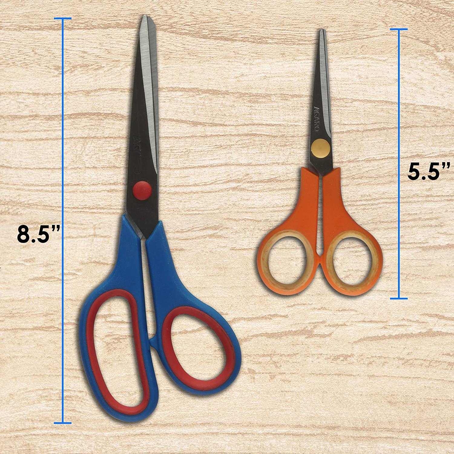 AGARO Alpha Double Set Scissor -8.5/5.5 inch - 2.3mm/1.5 mm, Black & Silver, Medium AGARO Alpha Double Set Scissor -8.5/5.5 inch - 2.3mm/1.5 mm, Black & Silver, Medium