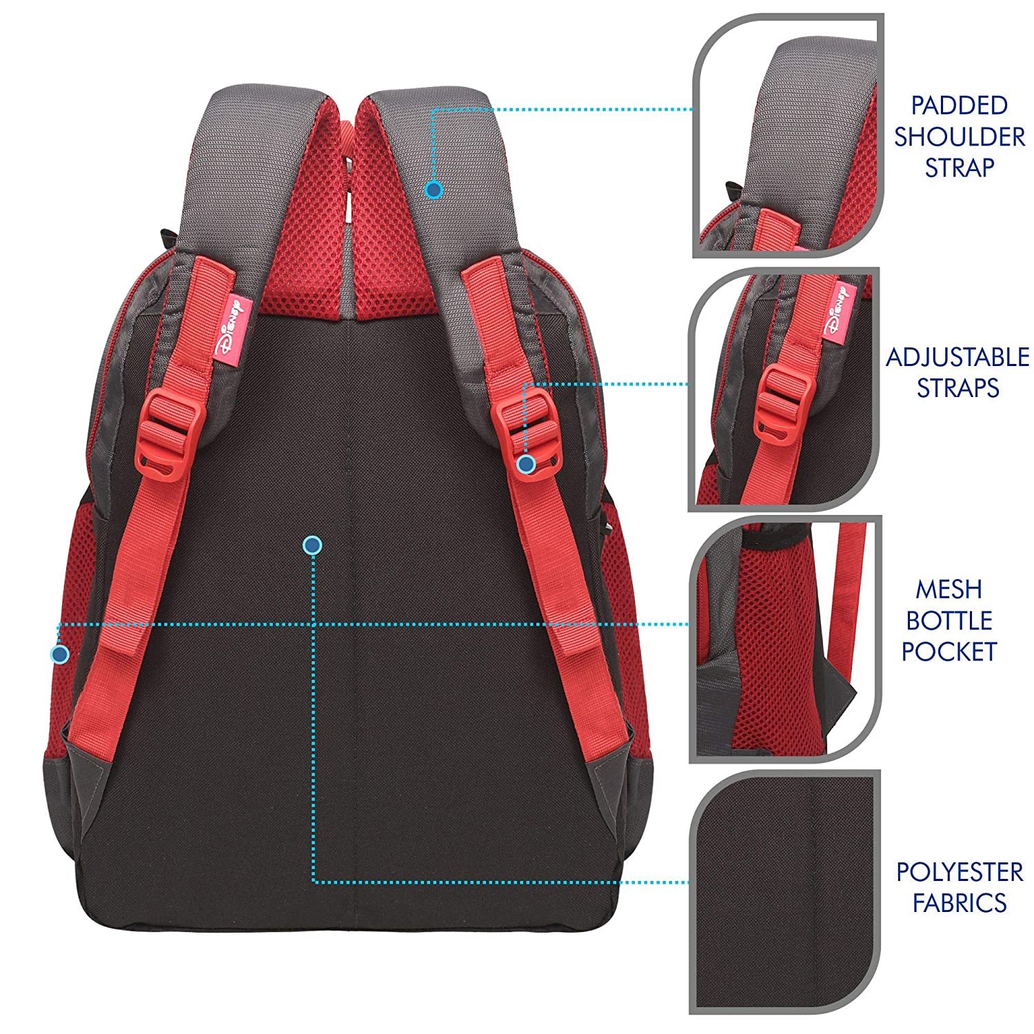 Priority Disney HD Pixar Car 25 litres Grey - Red Polyester Kid's School Bag Casual Backpack for Boys & Girls (Spike 21-24143) Priority Disney HD Pixar Car 25 litres Grey - Red Polyester Kid's School Bag Casual Backpack for Boys & Girls (Spike 21-24143)