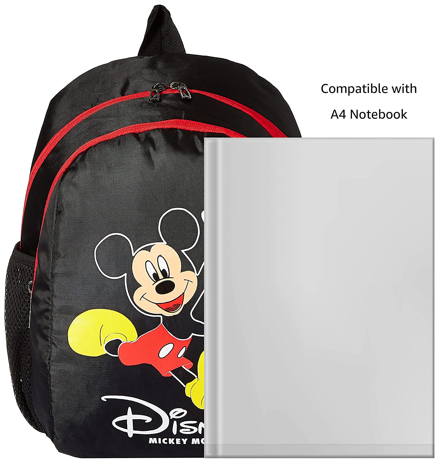 Kuber Industries Disney Mickey Mouse 15 inch Polyster School BagBackpack for Kids, Black-DISNEY013 Kuber Industries Disney Mickey Mouse 15 inch Polyster School BagBackpack for Kids, Black-DISNEY013