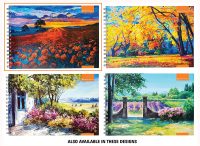 MENORAH - A4 Sketch Artist Book- Drawing Notebook- 50 Sheets 100 Pages- (21.0 cm x 29.7 cm)-140 GSM- (Poppy Field) Design