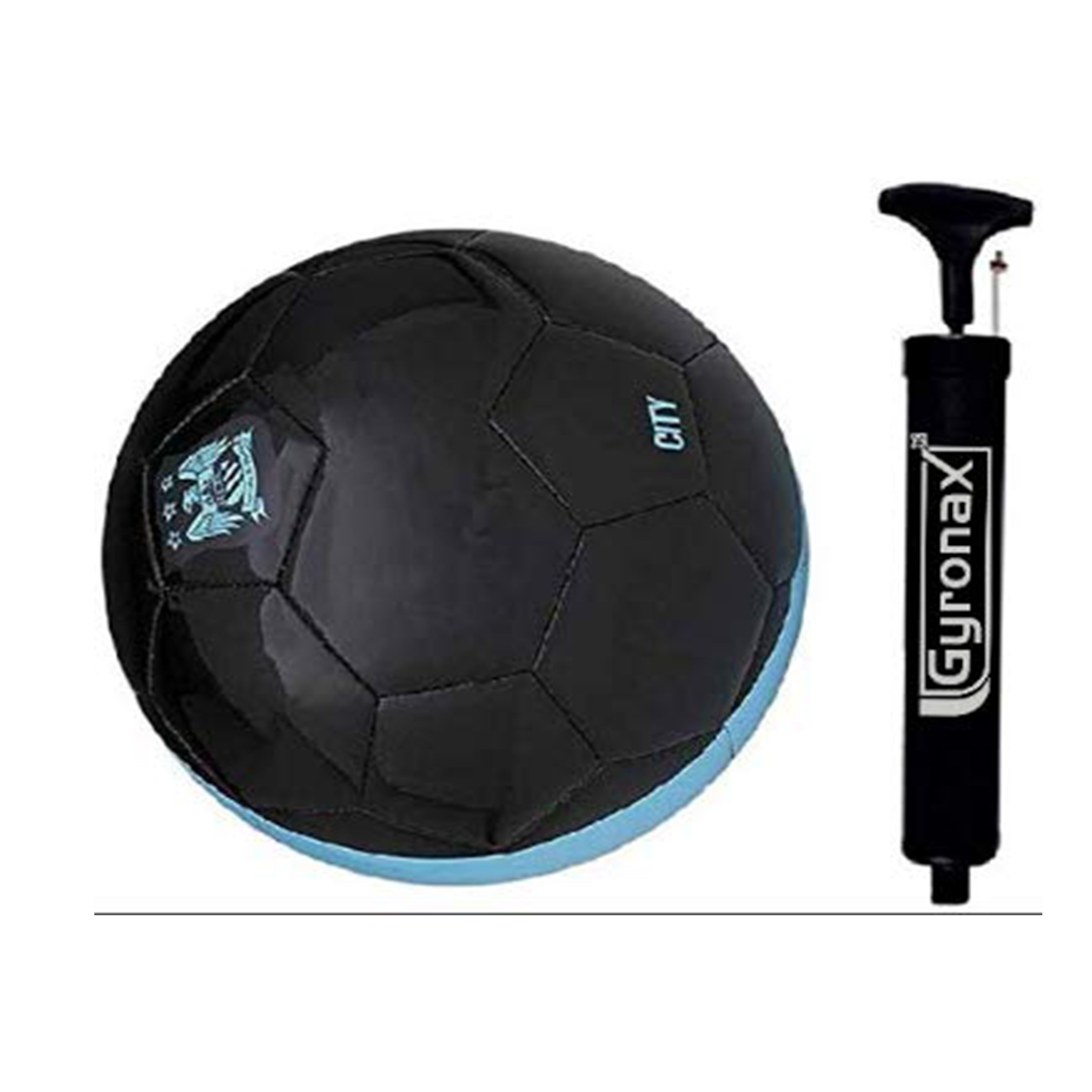 Gyronax Mancity (BlueWhite) Replica Football, Size-5+with Pump&Niddle Gyronax Mancity (BlueWhite) Replica Football, Size-5+with Pump&Niddle