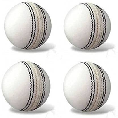 SVR Sports Cricket Leather Ball Pack of 4 (White, Medium Size) SVR Sports Cricket Leather Ball Pack of 4 (White, Medium Size)
