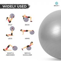 Boldfit Unisex PVC Gym Ball for Exercise & Yoga with Pump (Grey, Size - 65 cm)