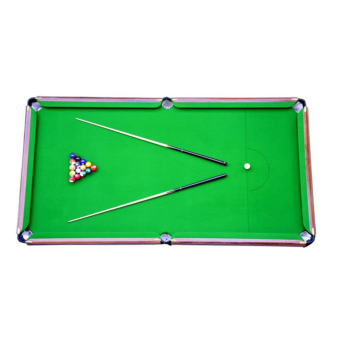 Khalsa Gymnastic Works Portable and Moveable on Wheels Pool Table(Billiard Table) 8x4 FT, Top 25 mm with Cover, Ball, cue Sticks, Triangle & Chalk DogBBN01 Khalsa Gymnastic Works Portable and Moveable on Wheels Pool Table(Billiard Table) 8x4 FT, Top 25 mm with Cover, Ball, cue Sticks, Triangle & Chalk DogBBN01