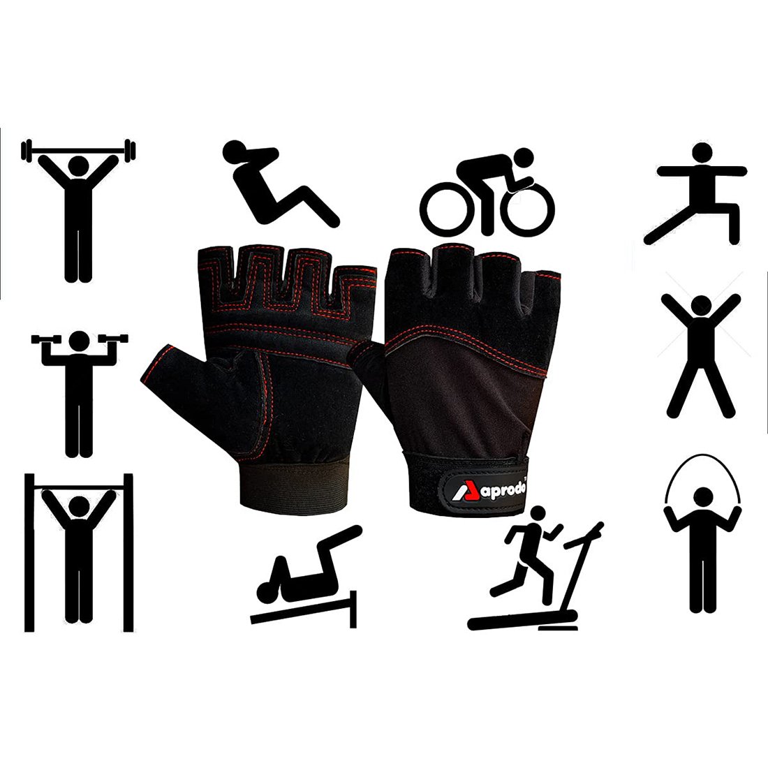 APRODO Beginner Weight Lifting Gym Gloves, Free Size APRODO Beginner Weight Lifting Gym Gloves, Free Size