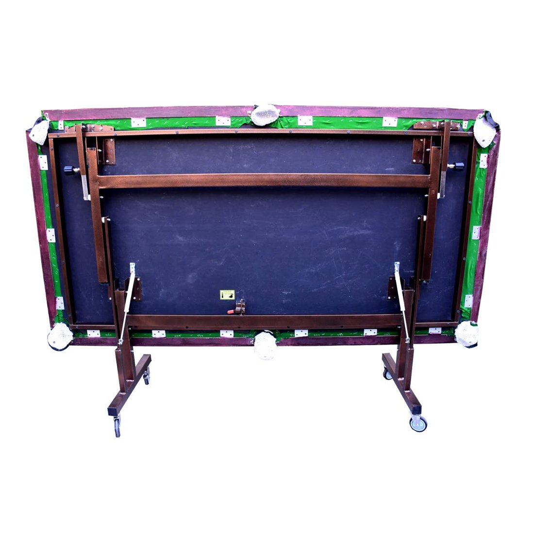 Khalsa Gymnastic Works Portable and Moveable on Wheels Pool Table(Billiard Table) 8x4 FT, Top 25 mm with Cover, Ball, cue Sticks, Triangle & Chalk DogBBN01 Khalsa Gymnastic Works Portable and Moveable on Wheels Pool Table(Billiard Table) 8x4 FT, Top 25 mm with Cover, Ball, cue Sticks, Triangle & Chalk DogBBN01