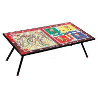 SONU SPORTS CO. SPORTS GOODS SSSG 3 in 1 Wooden Ludo, Snakes and Ladders Printed Foldable Eating and Study Multipurpose Bed Table (55cm x 30cm) (Multicolour) ( Best For 1-2 year )