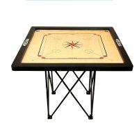 GSI Superior Matte Finish Full Size Carrom Board with Coin Striker & Boric Powder, Beige (Biscuits)