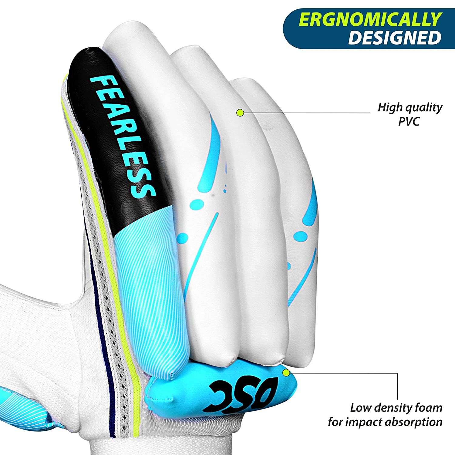 DSC Condor Ruffle Leather Cricket Batting Gloves DSC Condor Ruffle Leather Cricket Batting Gloves