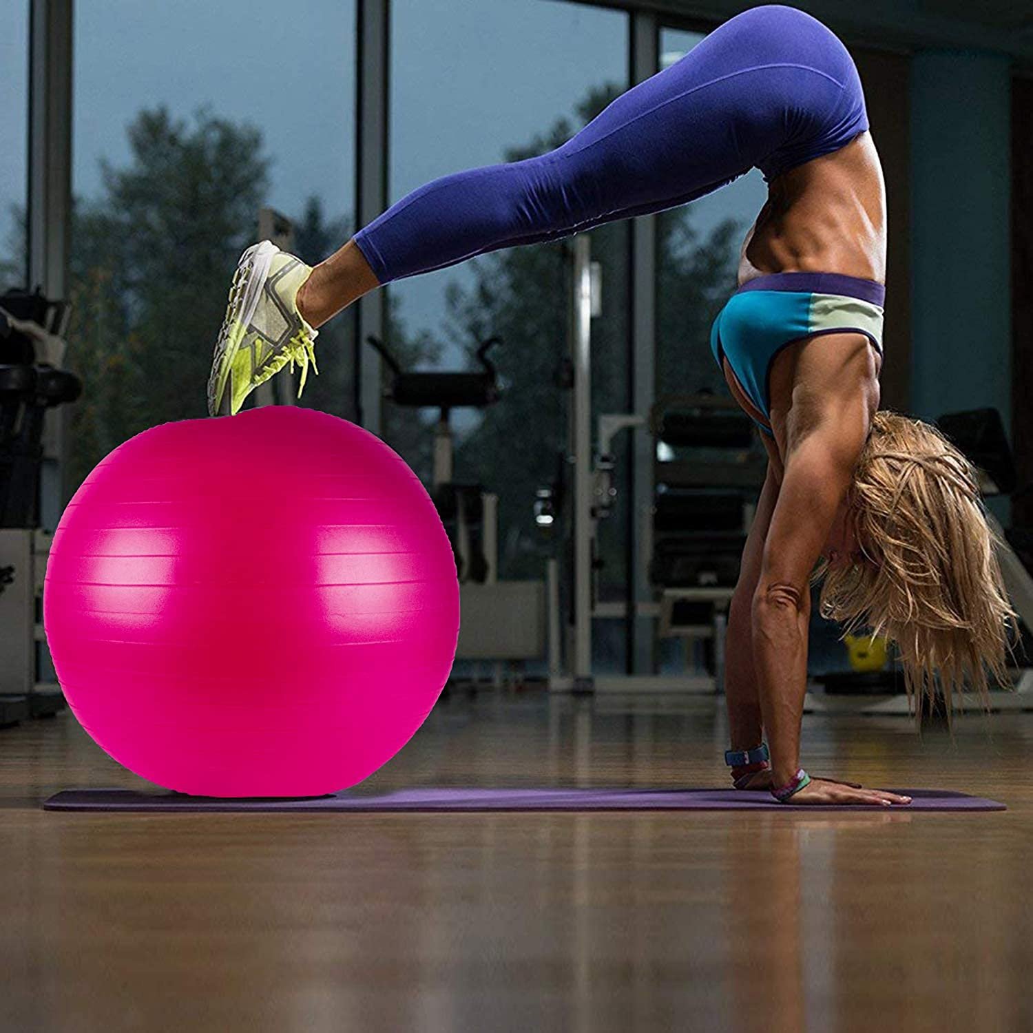 FITSY® Anti-Burst Yoga Exercise Gym Ball with Foot Pump FITSY® Anti-Burst Yoga Exercise Gym Ball with Foot Pump