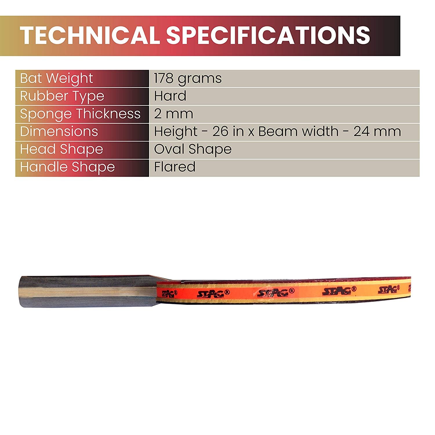 Stag 5 Star Table Tennis Racquet Stag 5 Star Table Tennis Racquet
