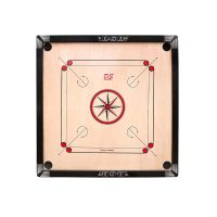 DSB Superior Finish Full Size Carrom Board with Coins Striker and Boric Powder, Beige (Large 26 inch)