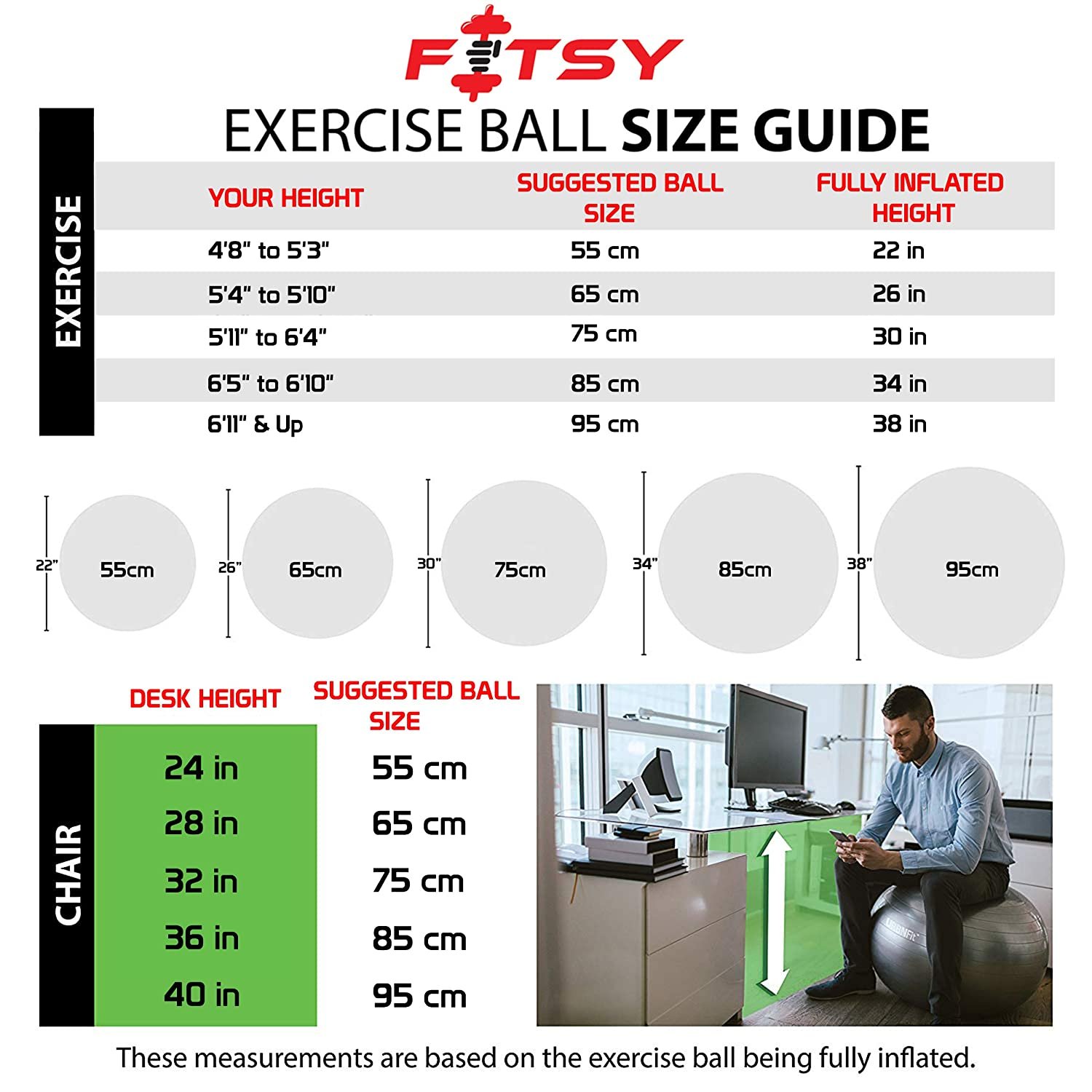 FITSY® Anti-Burst Yoga Exercise Gym Ball with Foot Pump FITSY® Anti-Burst Yoga Exercise Gym Ball with Foot Pump