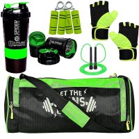 5 O' CLOCK SPORTS Combo of Gym and Fitness Kit Polyester Bag (Green)